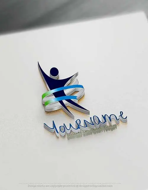 Design Free Logo Maker - Dancing Human Logo Template