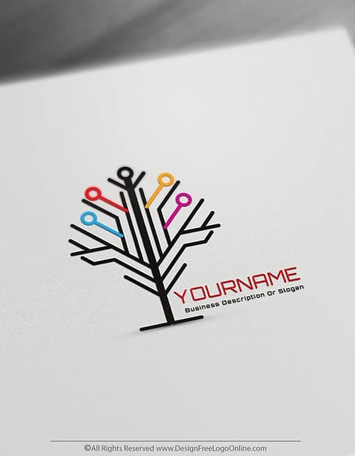 Create Technology Logos For Free – Network Tree Logo Design