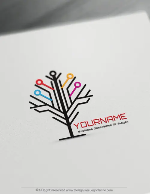 Create Technology Logos For Free – Network Tree Logo Design