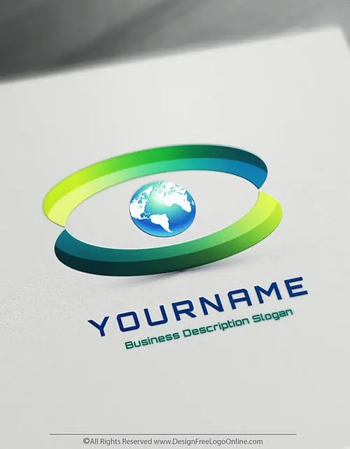 Free 3D Logo Maker - 3D Eye Globe Logo Design template