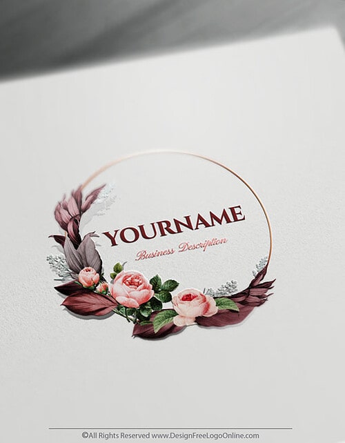 create your own floral frame Logo Design Online using the vintage logo maker