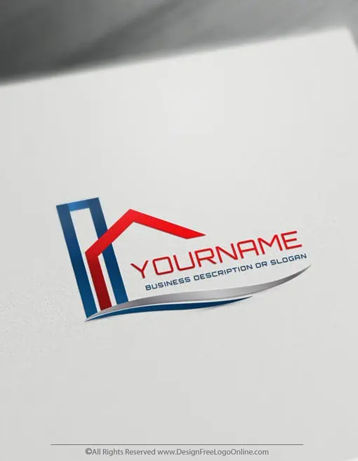 صانع شعارات العقارات الحديثة باللون الأزرق