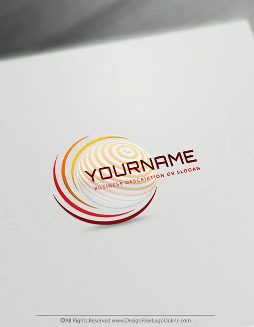 Design Free Modern Logos Online Using 3D Globe Template