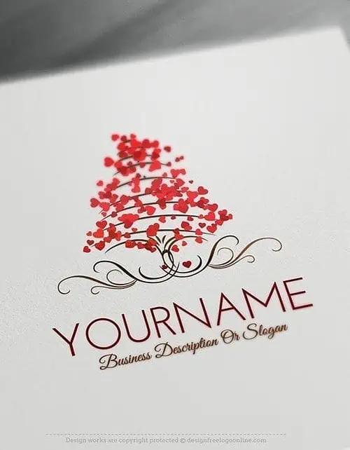 Instantly create a tree of hearts for free with online logo maker