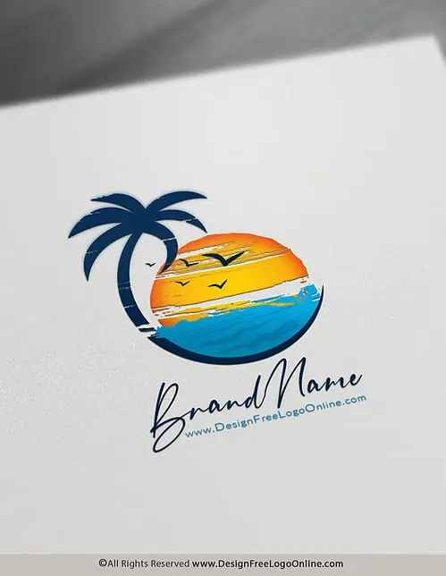Progetta un logo di viaggio gratuito online - Modello di logo dell'isola moderna