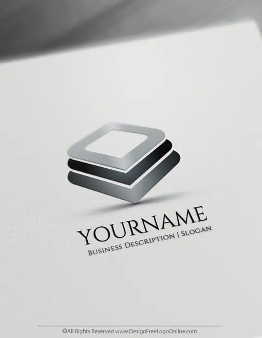 free elegant 3D black Squares Logo creator