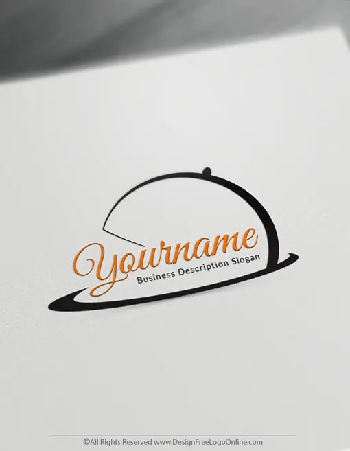 Conception de logo de plat de chef noir minimaliste simple