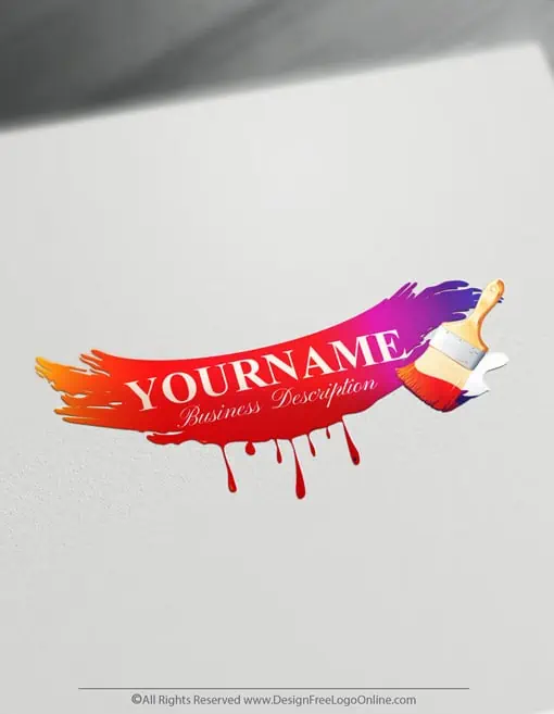 Colorful Red Paintbrush Logo Maker