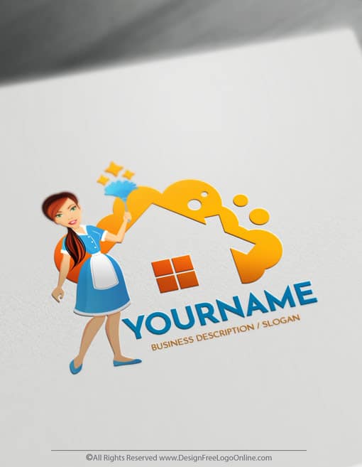 Online Bubble Free Cleaning Logo Maker Housekeeping Logo Template