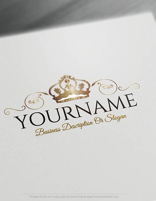 Make your logo online with our free logo maker tool. Ready made Online Crest Crown Logo template.