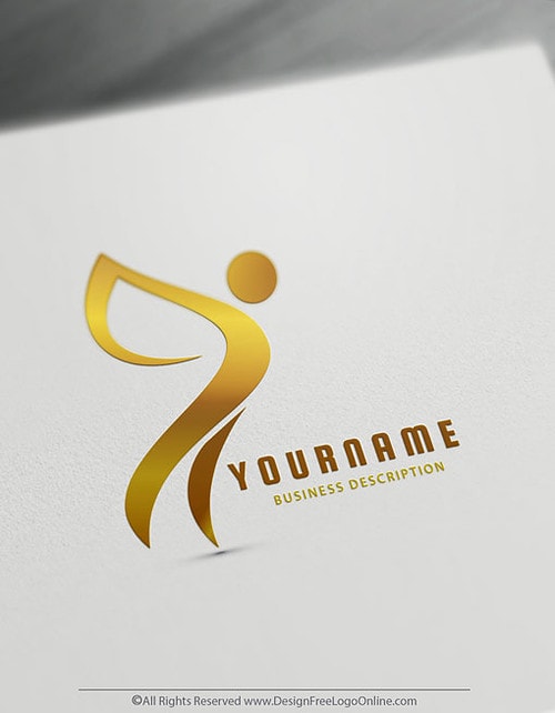 Create a Gold man flying Logo Design