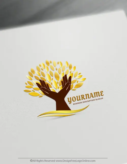 Gold Tree Logo Template