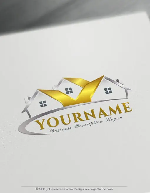 Golden Houses Real-Estate Logo Maker