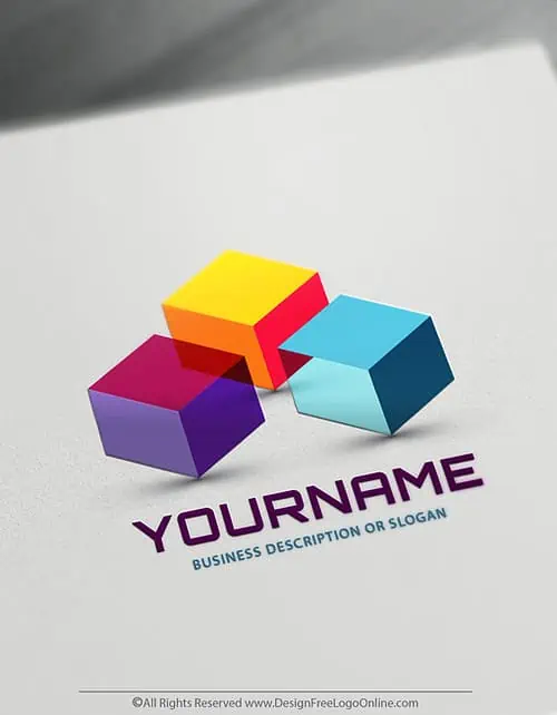 Create Your Own 3D Cubes Logo Free using online 3D logo Maker app.