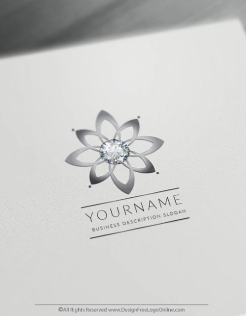 Gratis smycken Logo Maker - Diamond Flower Logo Mallar
