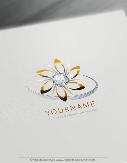 Gratis smycken Logo Maker - Diamond Flower Logo Mallar