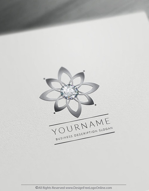Free Jewelry Logo Maker - Diamond Flower Logo Templates