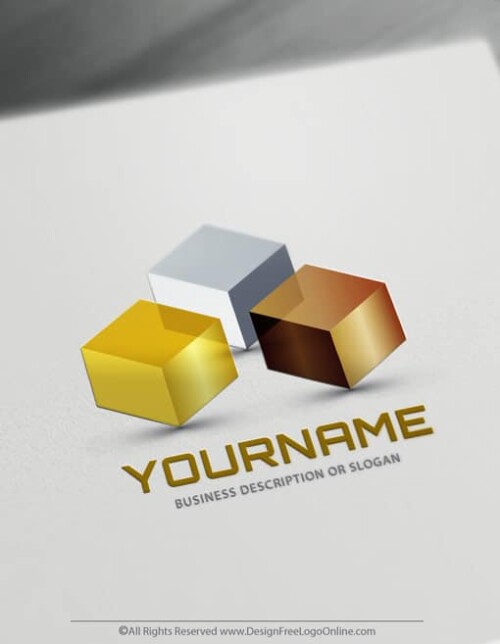 Создайте свой собственный 3D логотип Gold Cubes бесплатно