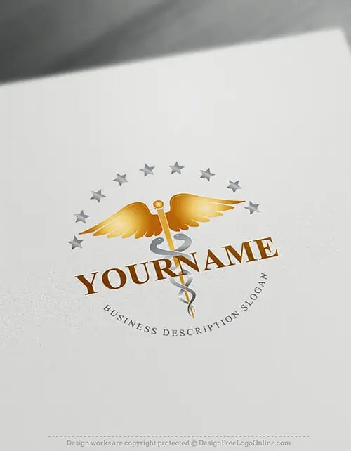 Personalice su marca Caduceus con la plantilla de logotipo de Hermes Medical