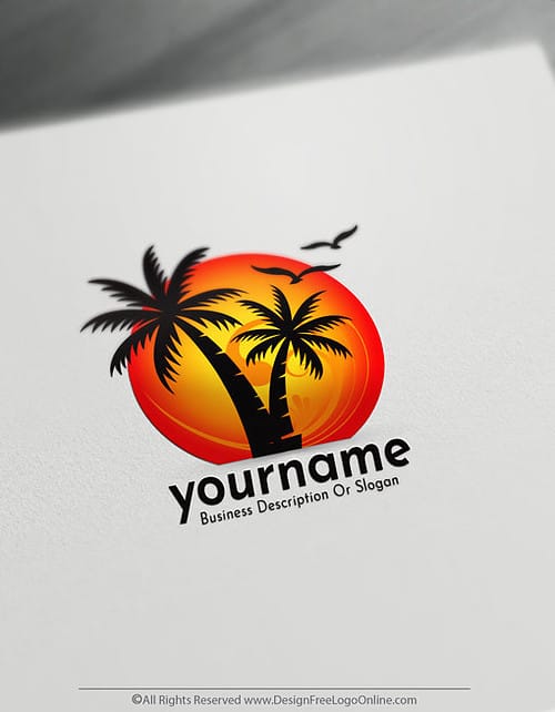 Make your own palm tree logo designs with the free travel logo maker app