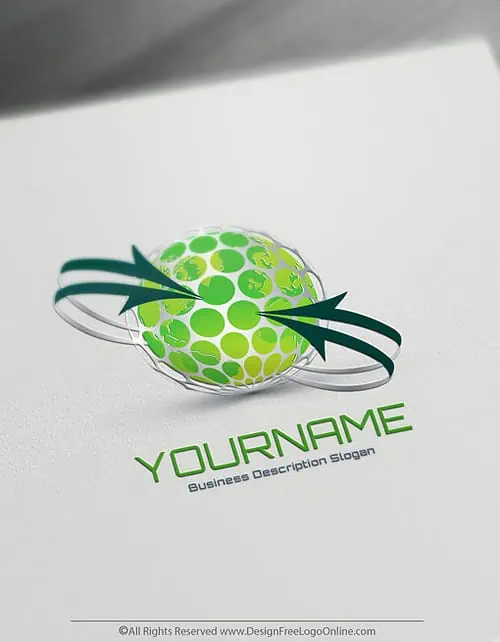 Create Your Own Online 3D Green Eco Globe Logo Design Ideas