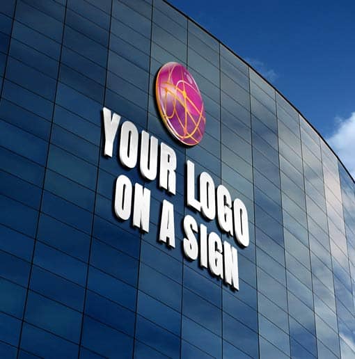 3D Logo in a Branded Sign Simulation