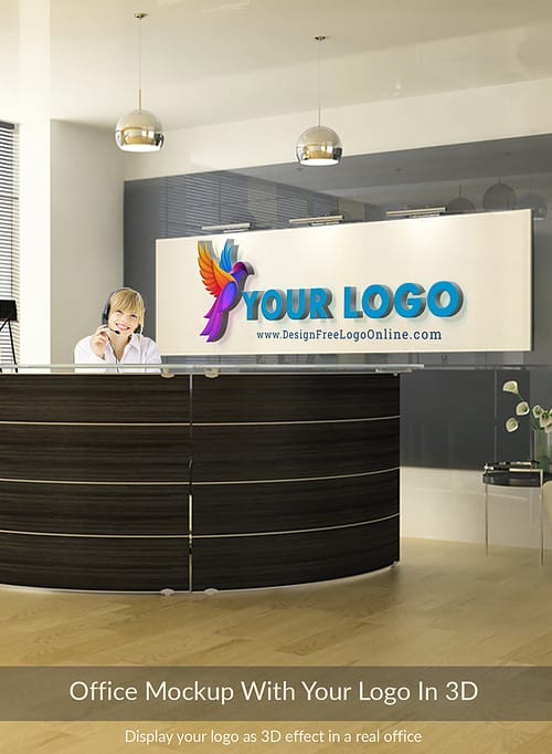 Office Mockup With Your Logo In 3D