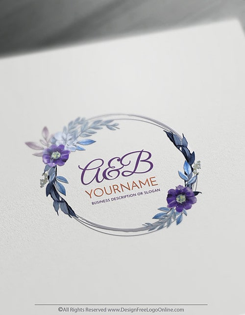 Design your own flowers logo ideas with online Vintage Logo Maker.