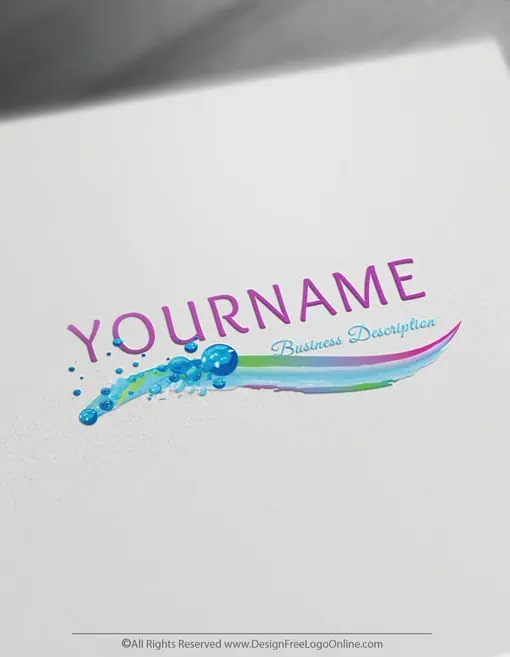 無料ロゴメーカー - オンライン手描きの泡の水のロゴテンプレート 5 カラフルで芸術的な手描きの波のアイコン