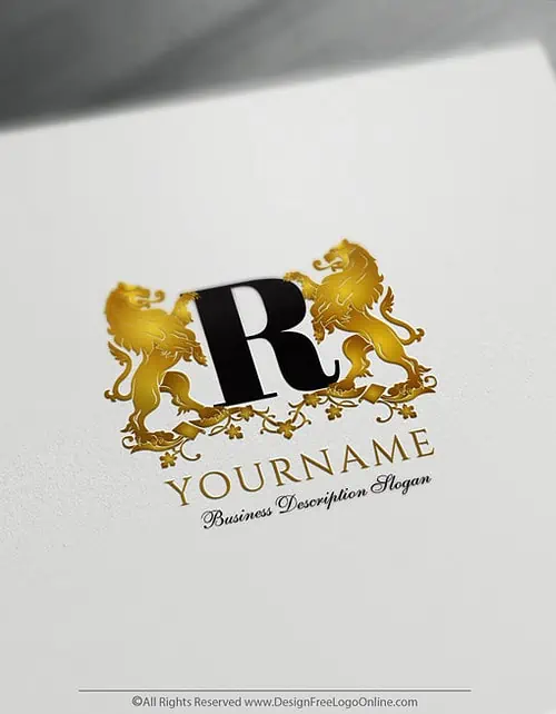 Free Logo Maker - Luxurious Lions Logo Design