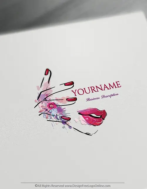 Free Beauty Nails Logo Maker - Woman Face Makeup Logo Design