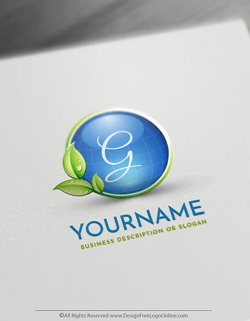 Online Free Logo Maker - Eco Blue Globe Logo Design