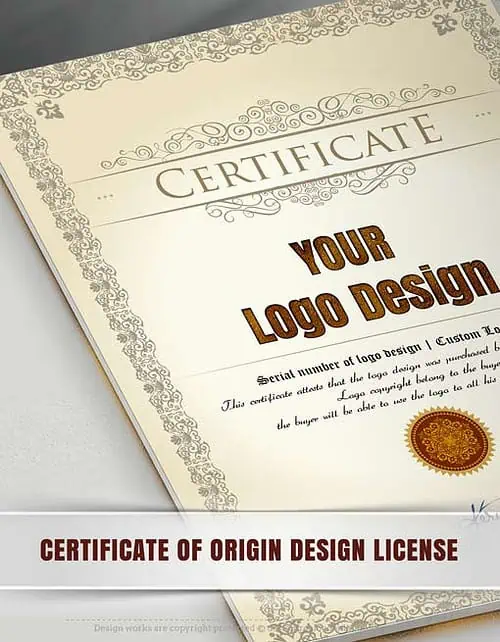 Certificate of origin logo design license
