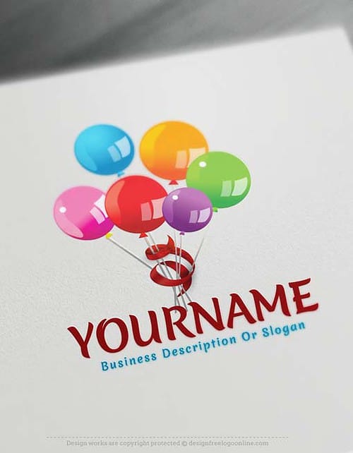 Make your own Colorful Balloons Logo Design with our free Logo maker