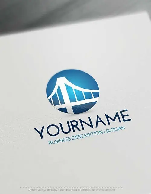 Make your own Suspension Bridge Logo Design with our online Logo Maker. Use our free Logo creator to change your bridge logo in real time.