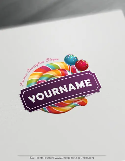 Design & download your Sweet Lollipop Candy logo with our free Logo Maker