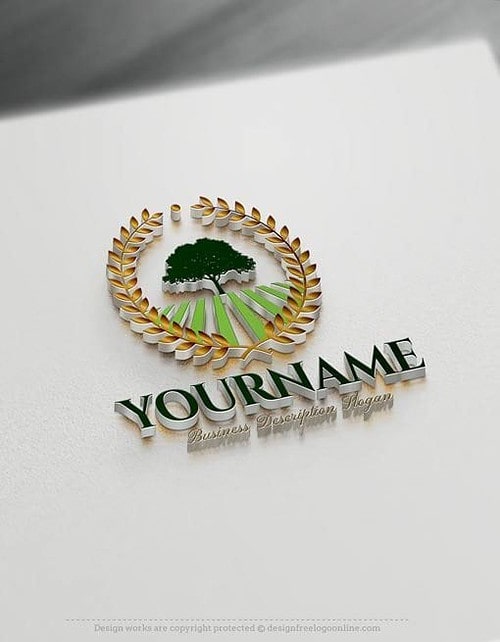 Make Own Green Tree Logo Free with Logo design Maker