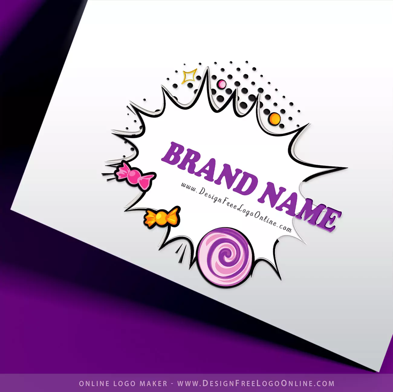 Diseño de logotipo de dulce caramelo