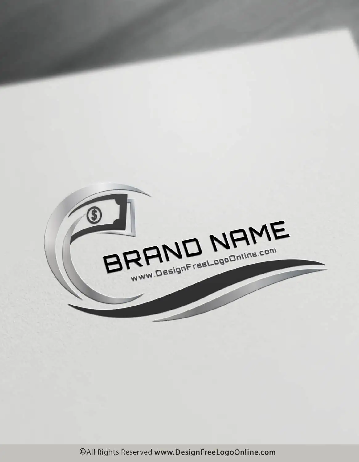black $ online money logo design maker