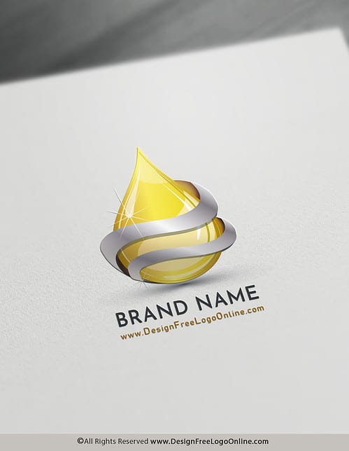 golden oil drop logo maker
