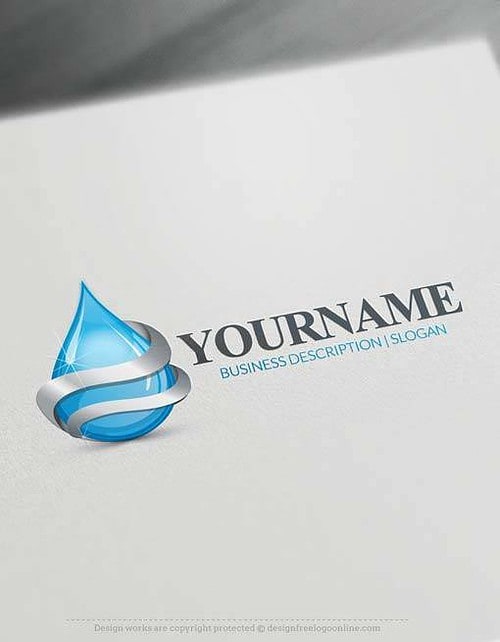 Make Your Own 3D drop of water Logo Free with Logo design Maker