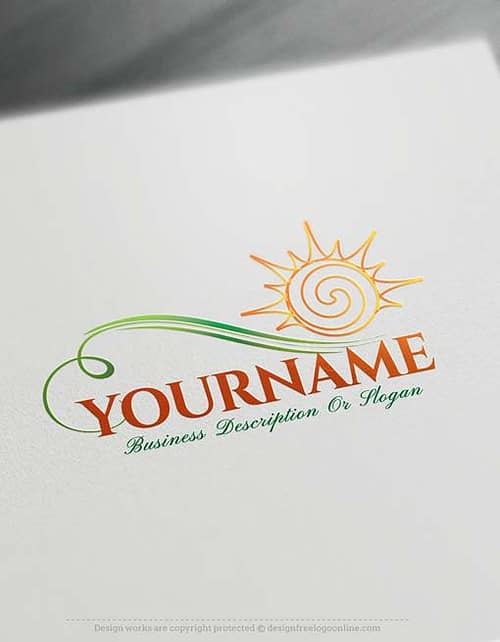 Online Design sun Logo design with Free Logo Creator