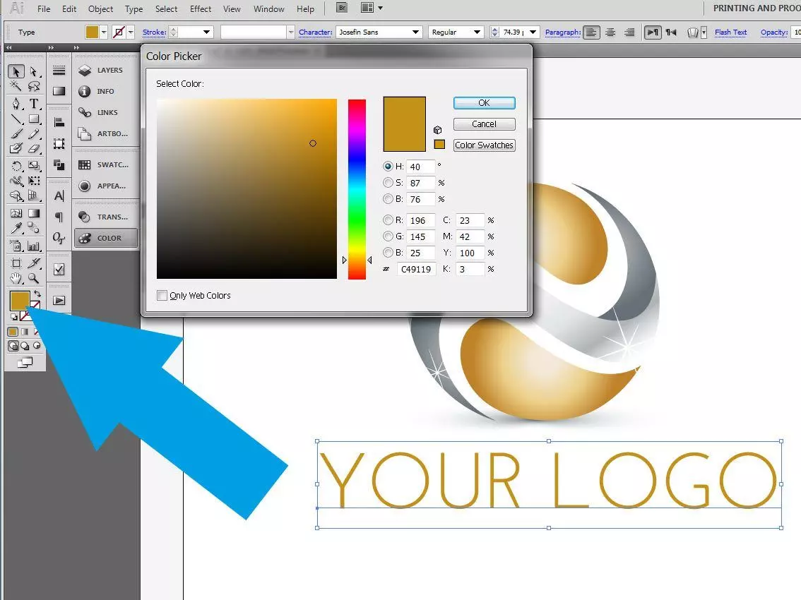 change-colors-in Adobe Illustrator Character type options