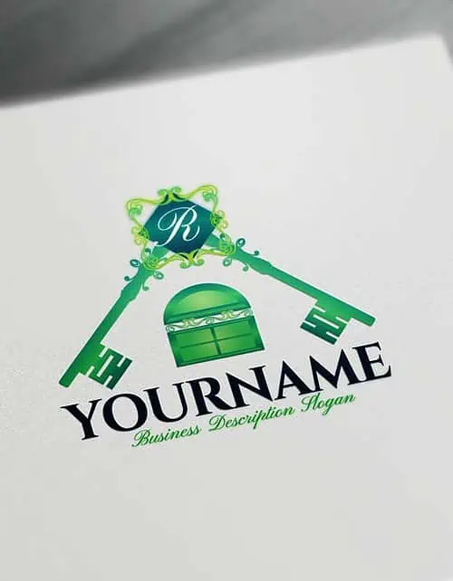 green real estate Free Logo Creator House Key Logo Maker