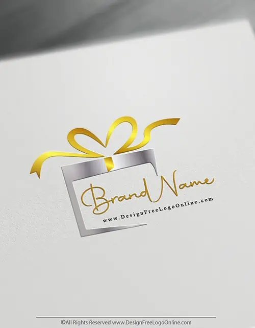 Premium gold Ribbon Gift Logo