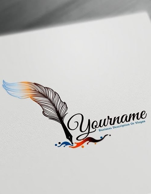 Fountain Pen Logo Design Maker – Free feather pen Logo Maker Online