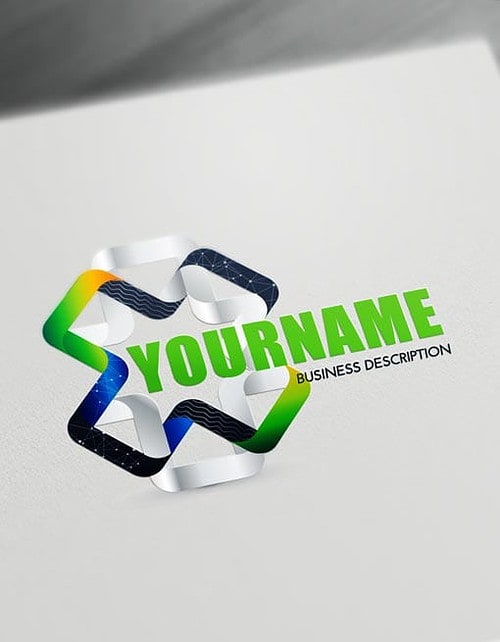 Online 3D Logos - Modern 3D Connection Logo Maker