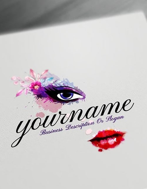 Make Sexy beauty Logo with Free watercolor makeup Logo maker