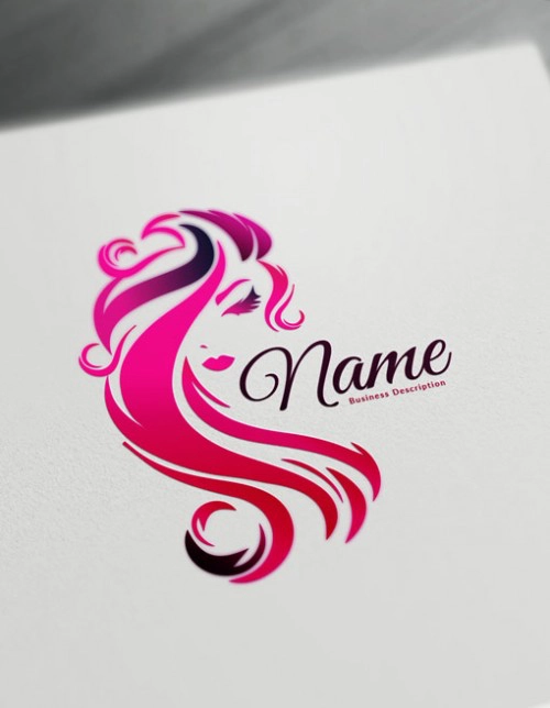 Pink Beauty Logo Maker - free logo design templates - Hair logos