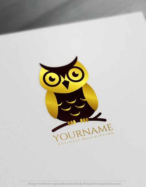 Golden owl logos